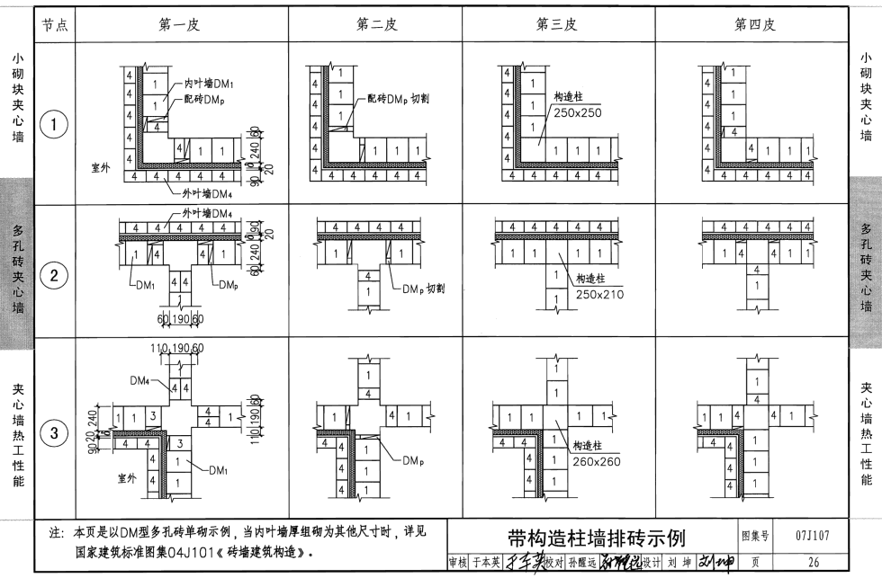 07j107:夹心保温墙建筑构造