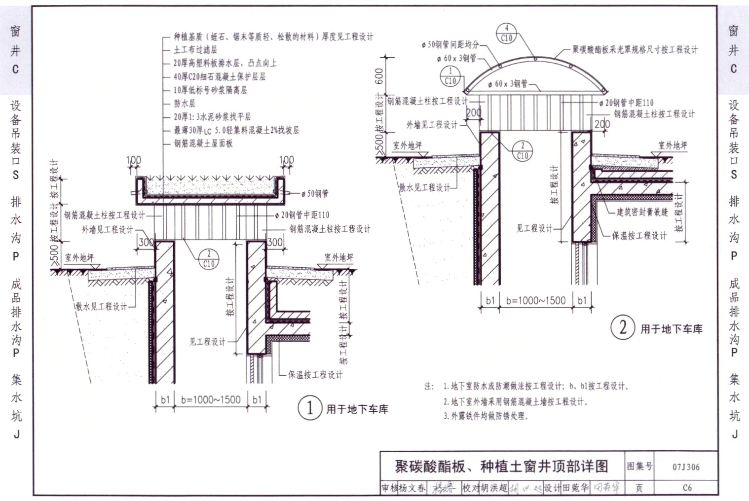 07j306:窗井,设备吊装口,排水沟,集水坑